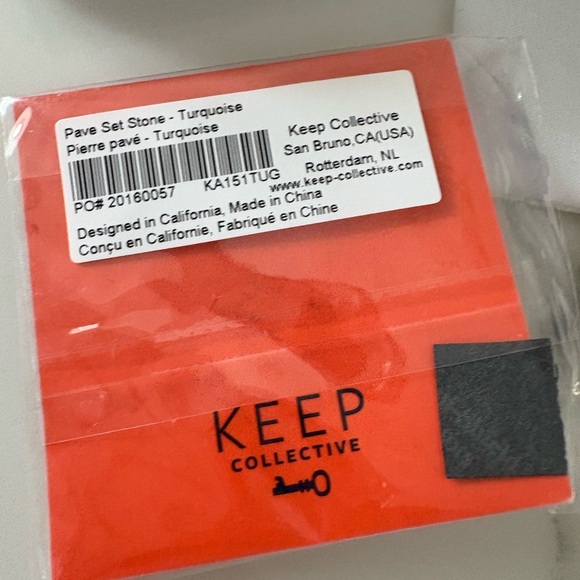 NWT Keep Collective “Pave set stone Turquoise” gold charm - Picture 4 of 4